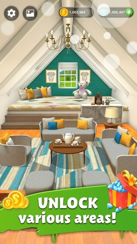 A player choosing furniture in Home Memory with various options