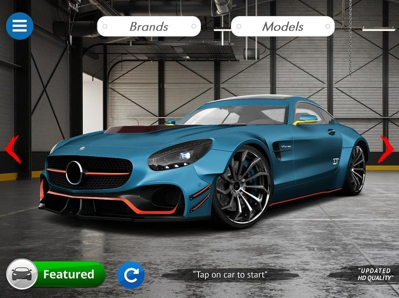 A player customizing a car in 3DTuning, selecting different parts.