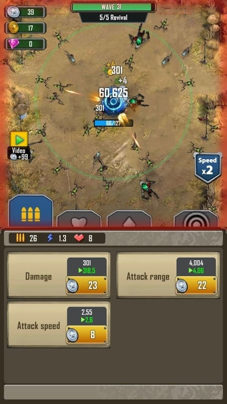 Character in Idle Defense Legend with mod apk effects