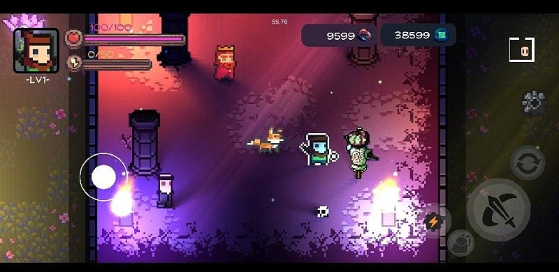 A character battles a monster in the dungeons of Last Dungeon.