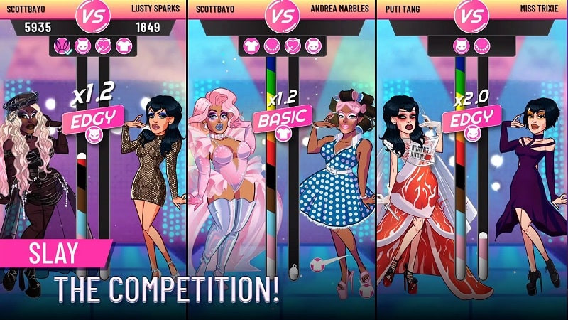 alt text: RuPaul’s Drag Race Superstar MOD APK - Đối đầu trên sàn diễn