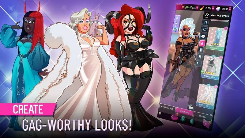 alt text: RuPaul’s Drag Race Superstar MOD APK -  Phòng chờ sang trọng cho các nữ hoàng