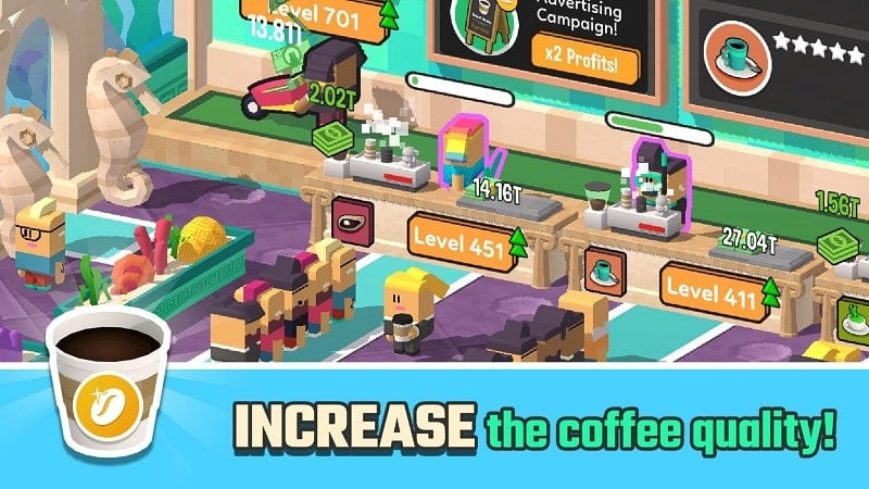 alt text: Tải Idle Coffee Corp MOD APK miễn phí