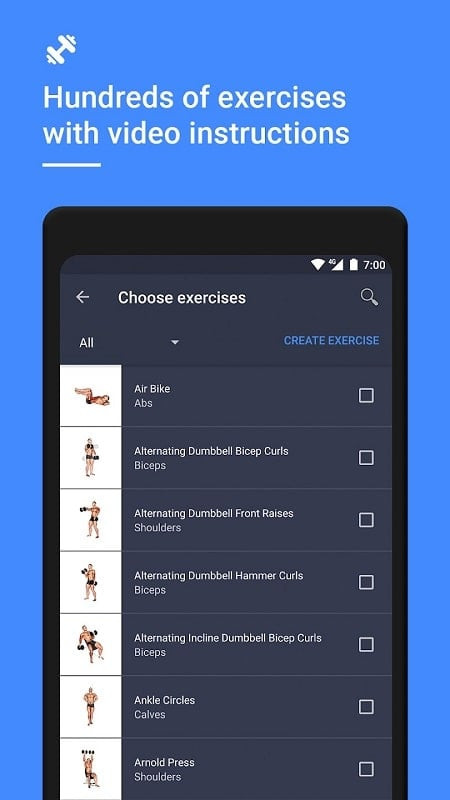 Tracking and recording workout stats in the app