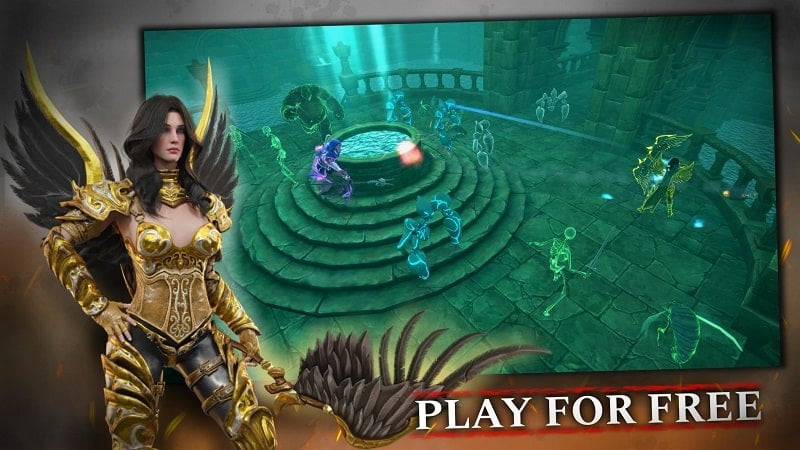 alt text: TotAL RPG mod apk free, hình ảnh chiến đấu kịch tính trong game với hiệu ứng đẹp mắt