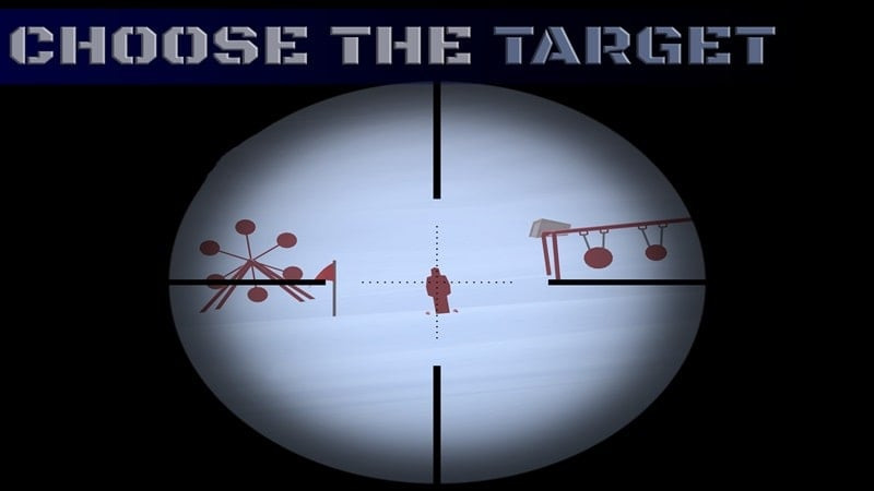 Different targets in Sniper Range Game mod apk, from human silhouettes to circular discs, for practicing sniping skills.