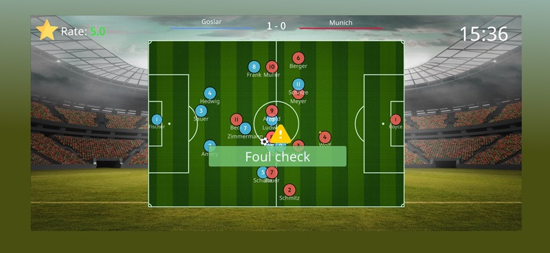 Referee officiating a match in Football Referee Lite