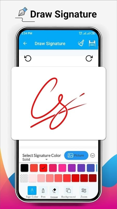 alt text: Tùy chỉnh font chữ cho chữ ký trong ứng dụng Signature Maker, Sign Creator