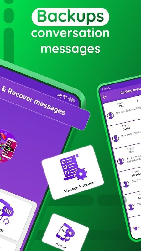 Recover Deleted Messages MOD APK app in action