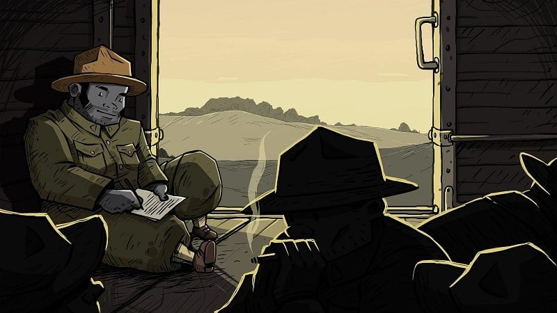 alt text: Valiant Hearts: Coming Home - Bốn nhân vật chính với tạo hình đặc trưng, thể hiện sự đa dạng về quốc tịch và hoàn cảnh