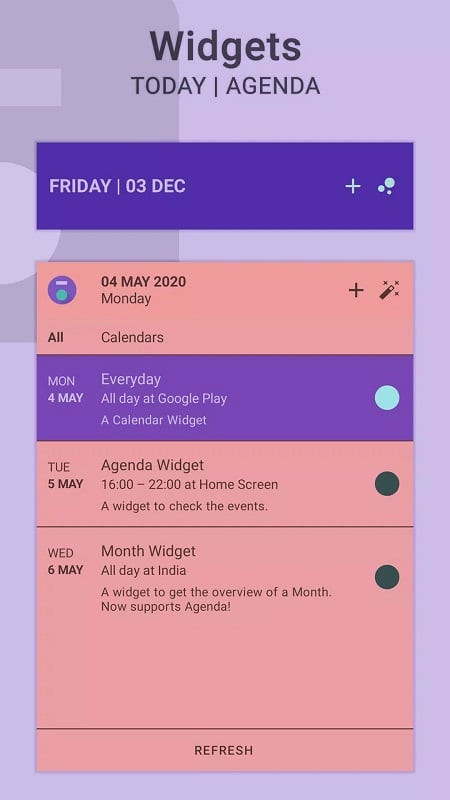 Changing the interface and colors on Everyday Calendar Widget