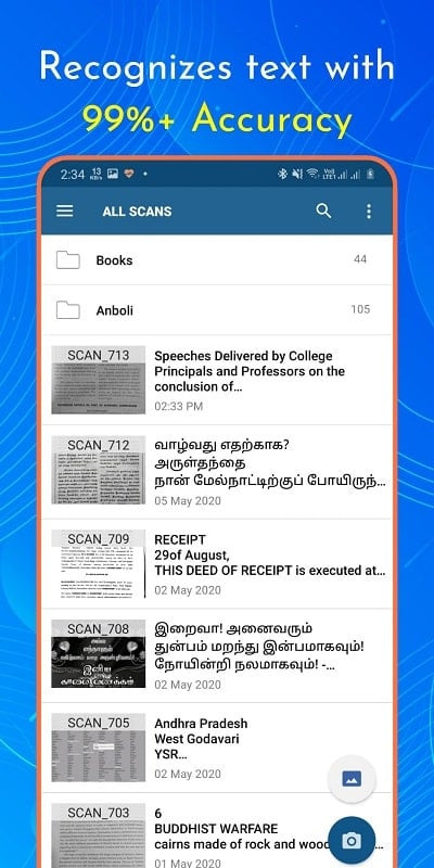 OCR Text Scanner Pro text copying feature