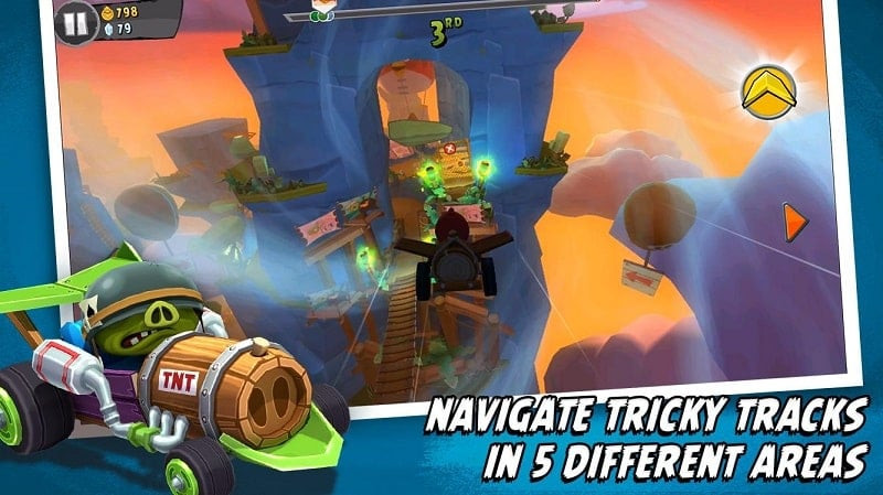 Racing Action in Angry Birds Go! MOD APK