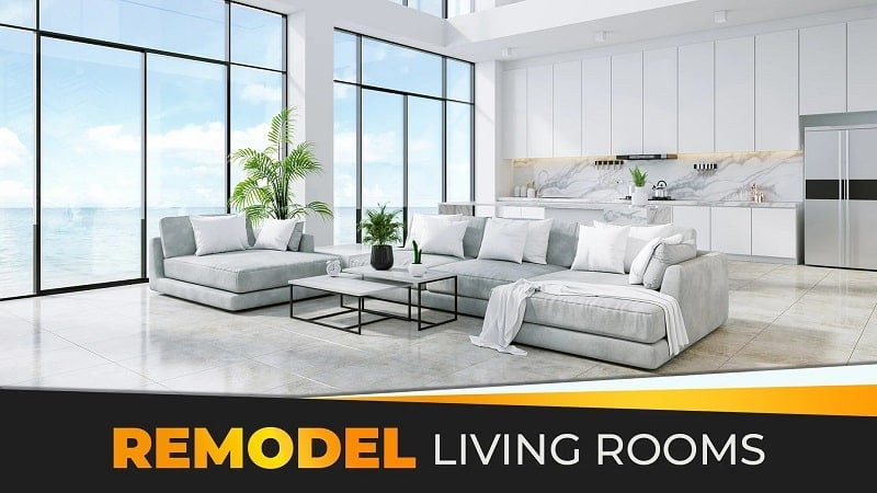 Interior decorating in Home Design Dreams with the MOD version