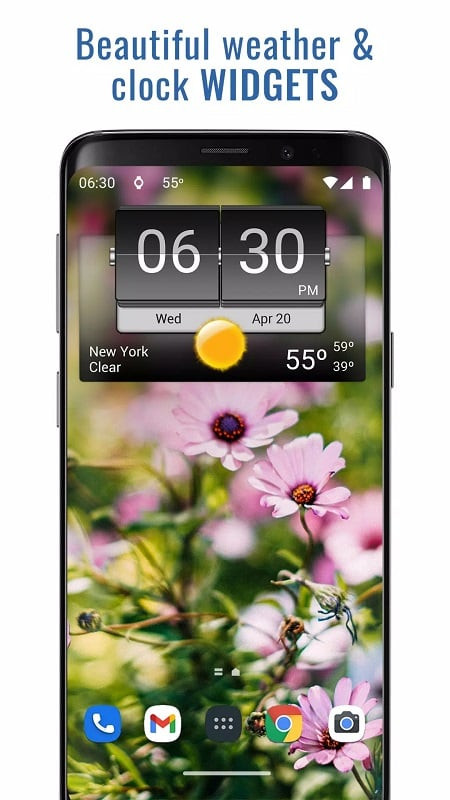 3D Flip Clock & Weather app displaying detailed weather information