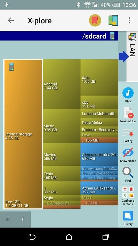 X-plore File Manager app management