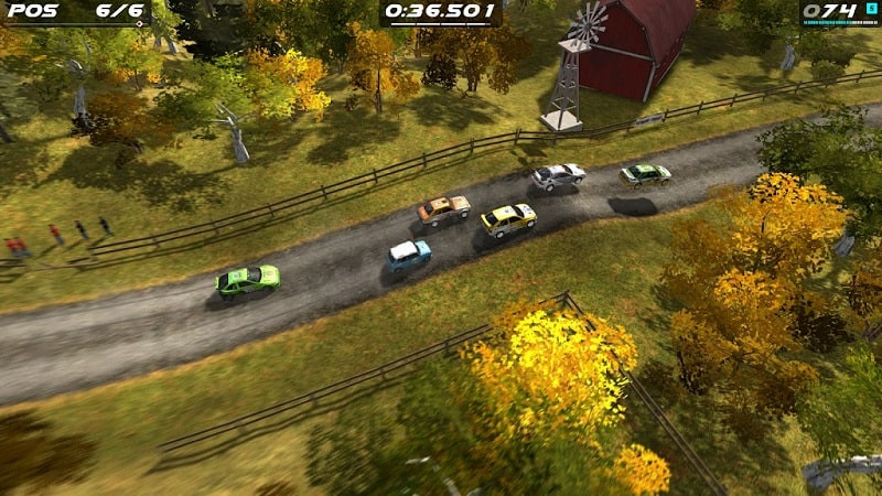 alt=Ảnh chụp màn hình Rush Rally Origins phiên bản APK miễn phí, giới thiệu một số mẫu xe đua có sẵn trong trò chơi.