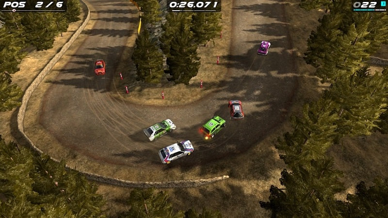 Rush Rally Origins MOD APK screenshot showing the main menu with unlocked options.