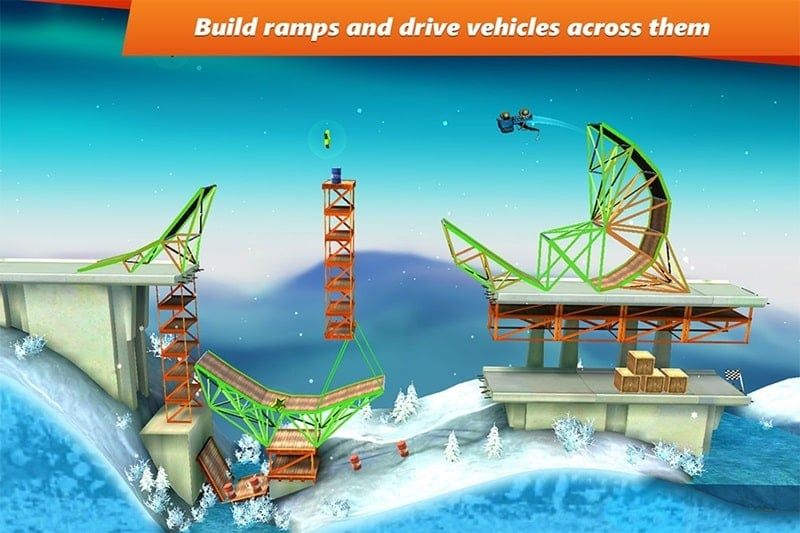 The leaderboard in Bridge Constructor Stunts