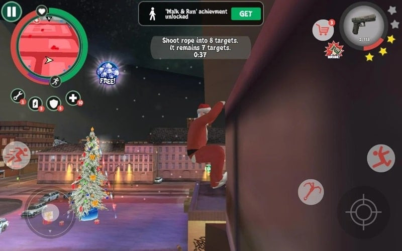 Fighting Zombies in Crime Santa MOD APK