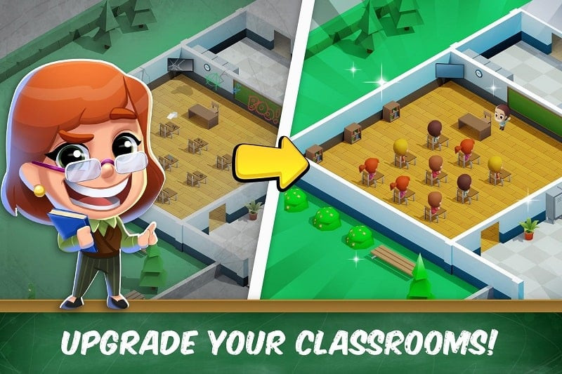 alt="Giao diện game Idle High School Tycoon MOD"