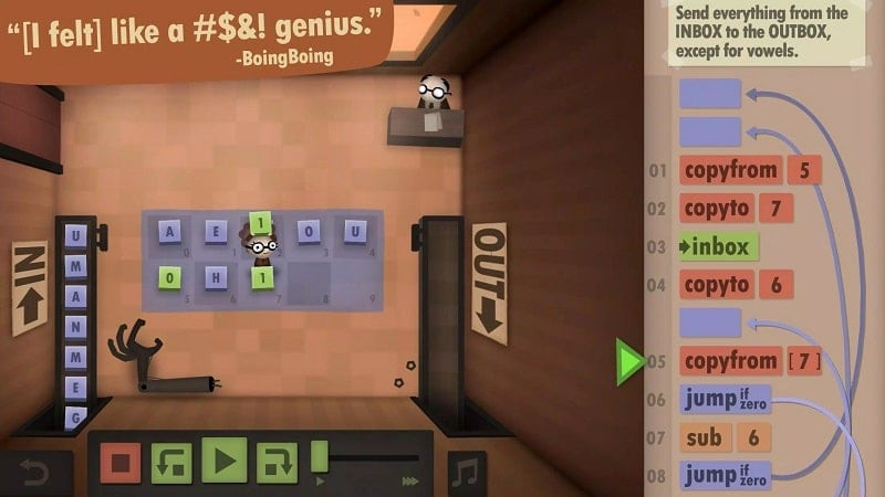 Human Resource Machine programming interface