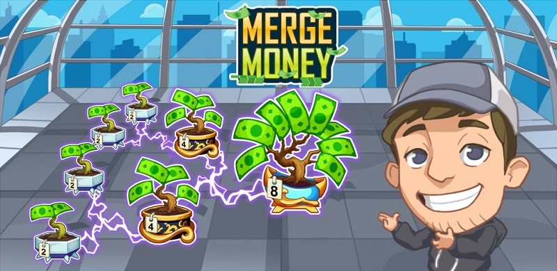 alt="Hình ảnh cây tiền trong game Merge Money"