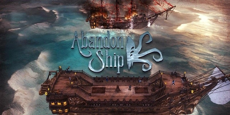 alt=Hình ảnh game Abandon Ship với một con tàu đang vượt biển trong bão tố