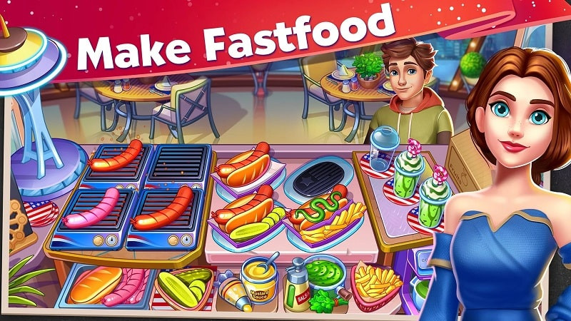 alt="Hình ảnh gameplay American Cooking Star phiên bản mod apk"