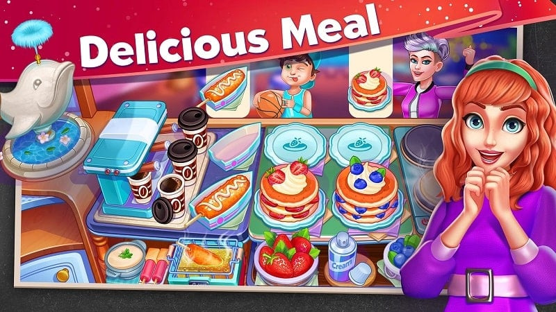 alt="Hình ảnh gameplay American Cooking Star với phiên bản mod"