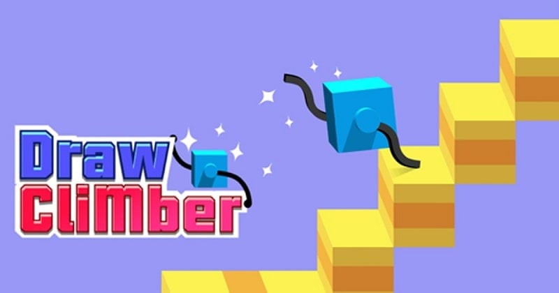 alt="Hình ảnh gameplay Draw Climber với nhân vật đang vượt qua địa hình gồ ghề"