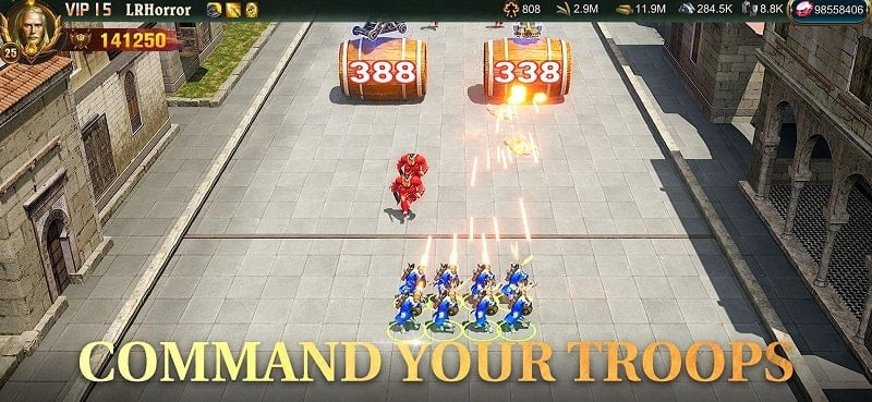 War and Order in-game screenshot depicting a fierce battle between armies.