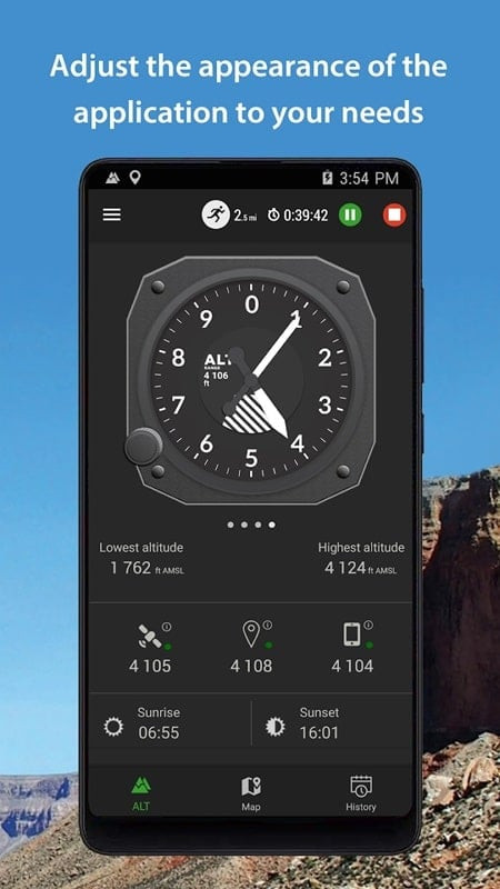 Altimeter MOD APK on an Android device