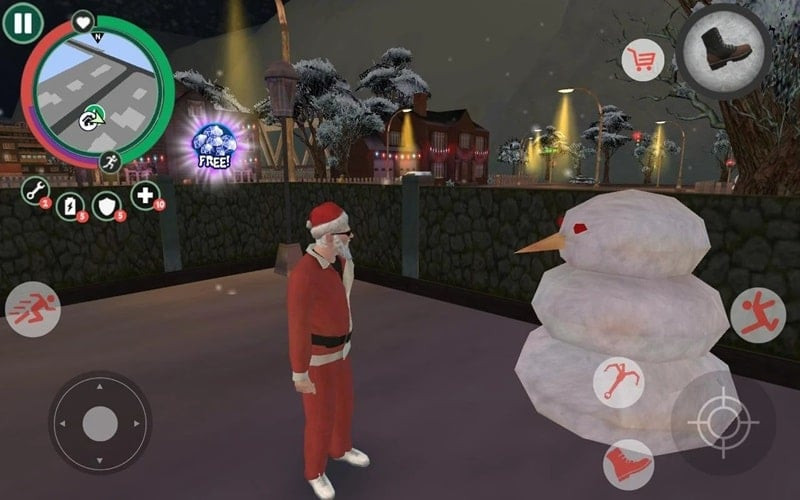 Exploring Christmas City in Crime Santa MOD APK