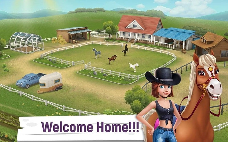 Competing in a race in My Horse Stories MOD APK