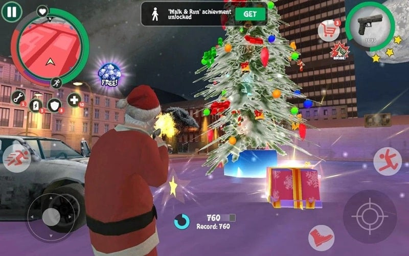 alt=Ông già Noel hoá gangster trong Crime Santa MOD APK