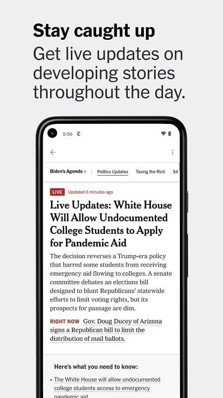 The For You section in The New York Times MOD APK