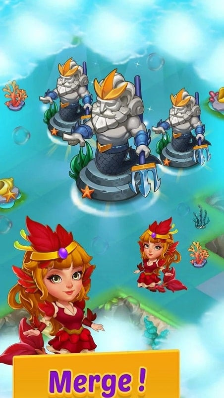 Merging and Building in Merge Mermaids MOD APK