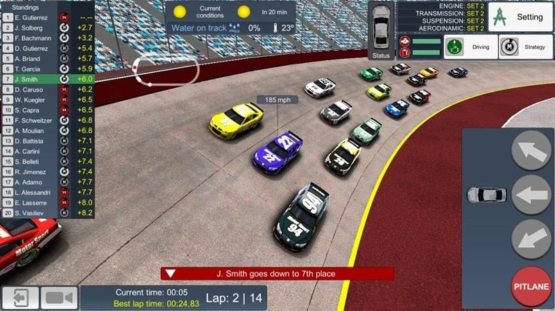 Weather conditions in American Speedway Manager MOD APK