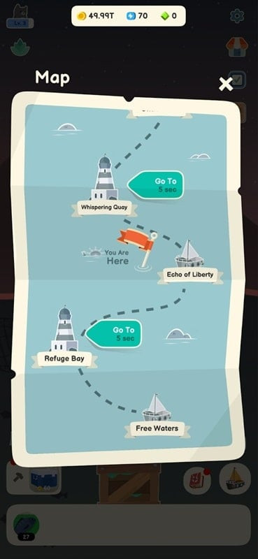Relaxing gameplay in Among Water MOD APK