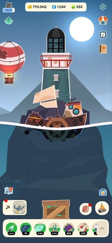 Exploring the ocean in Among Water MOD APK