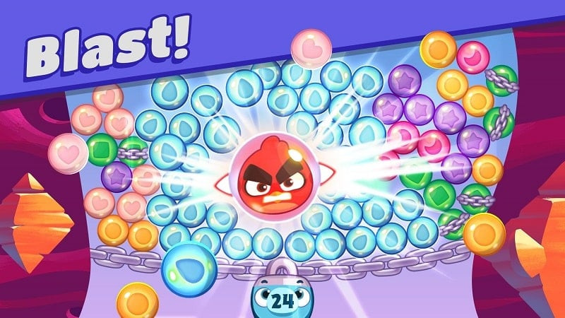 Gameplay screenshot of Angry Birds Dream Blast MOD