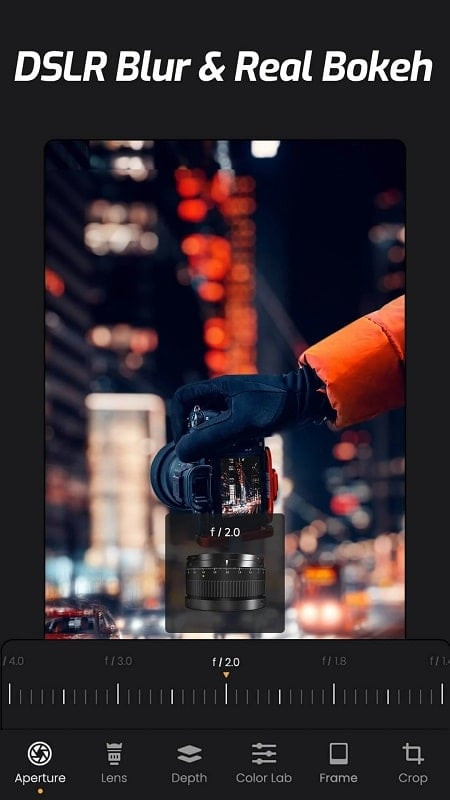 Focus & DSLR Blur–ReLens Camera app bokeh effects screenshot