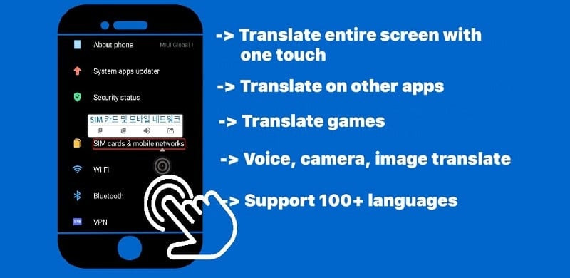 Ảnh chụp màn hình ứng dụng Tap To Translate Screen