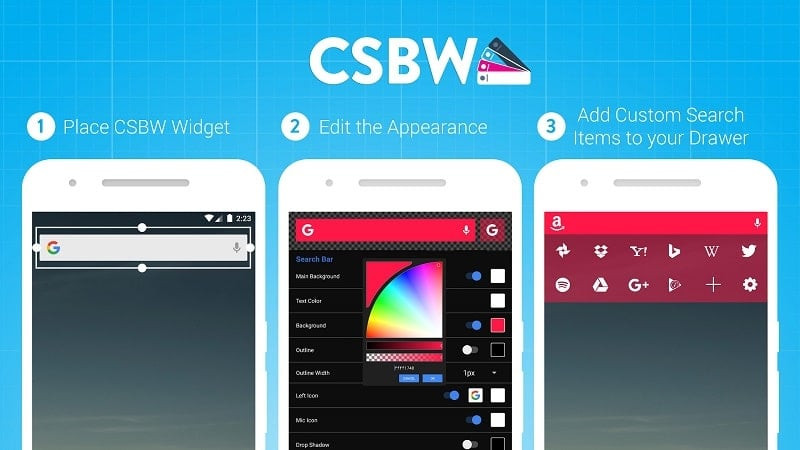 Ảnh minh họa giao diện Custom Search Bar Widget CSBW