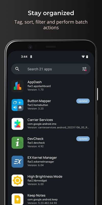 AppDash APK Categorization Feature