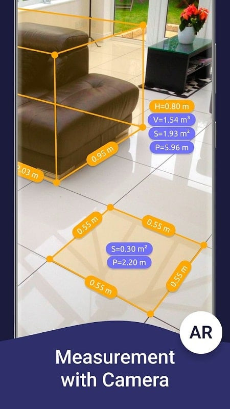 AR Ruler App Measuring a Room