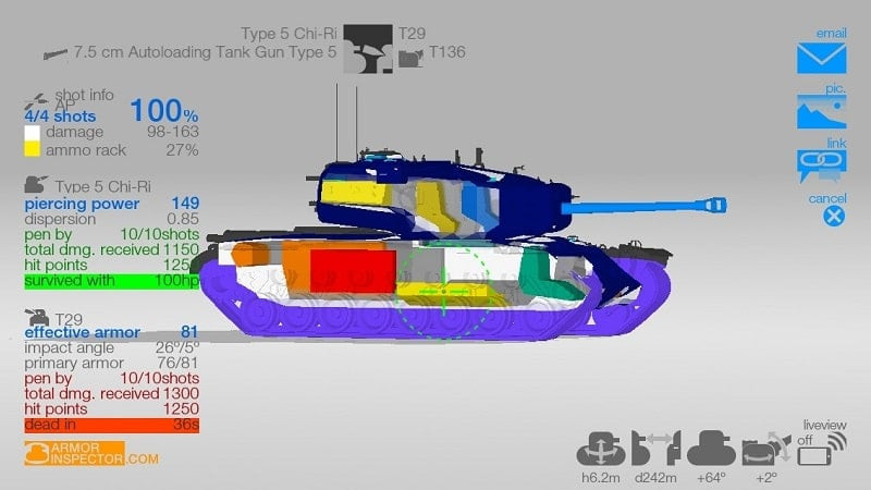 Armor Inspector MOD APK showcasing weapon analysis