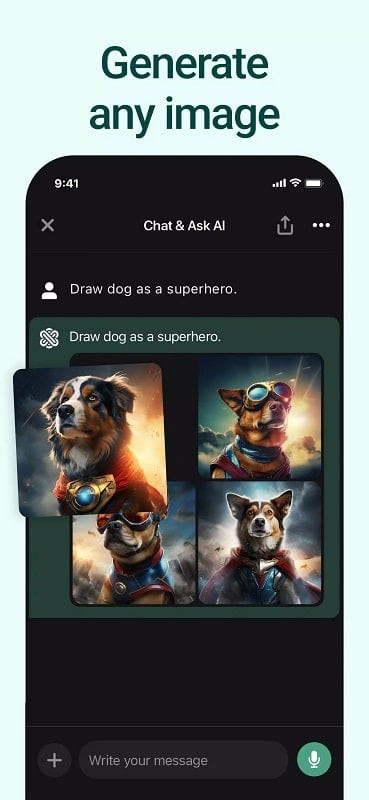 Ask AI app editing text