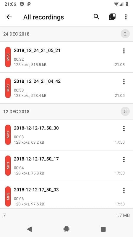 ASR Voice Recorder MOD APK on Android device